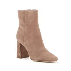 Sam Edelman Womens 8W Tan Suede Codie Ankle Bootie Block Heels Square Toe L10-25